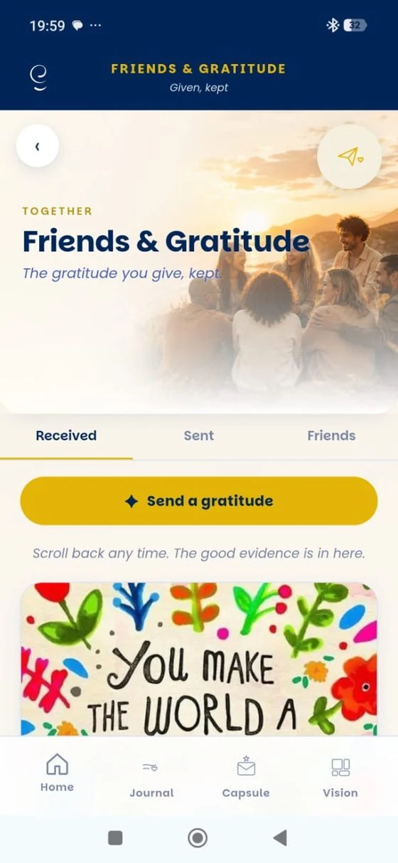Friends and gratitude screen