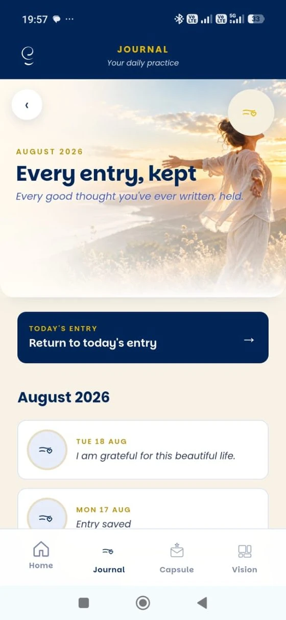 Journal screen